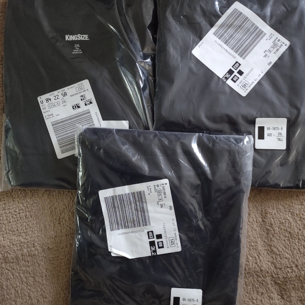 3 Men's King-size Black Muscle T shirts
